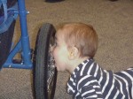 Eli checks out all possible teething rings